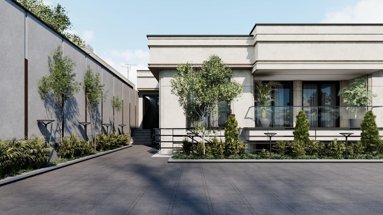 Driveway along the planted frontage