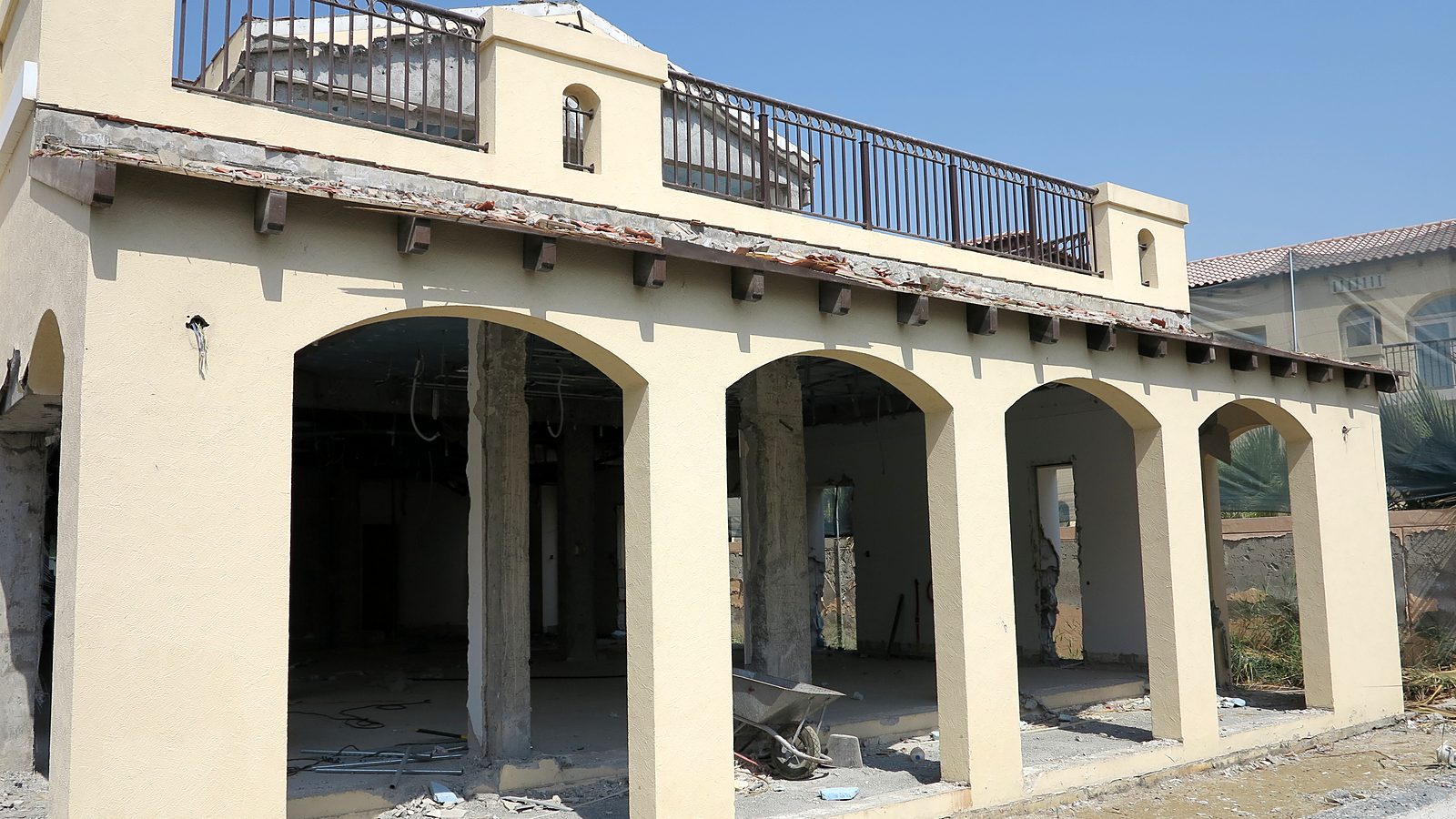 The original arched rear arcade, stripped back